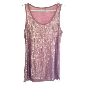 Maurices simple sparkle & shine taupe tank top